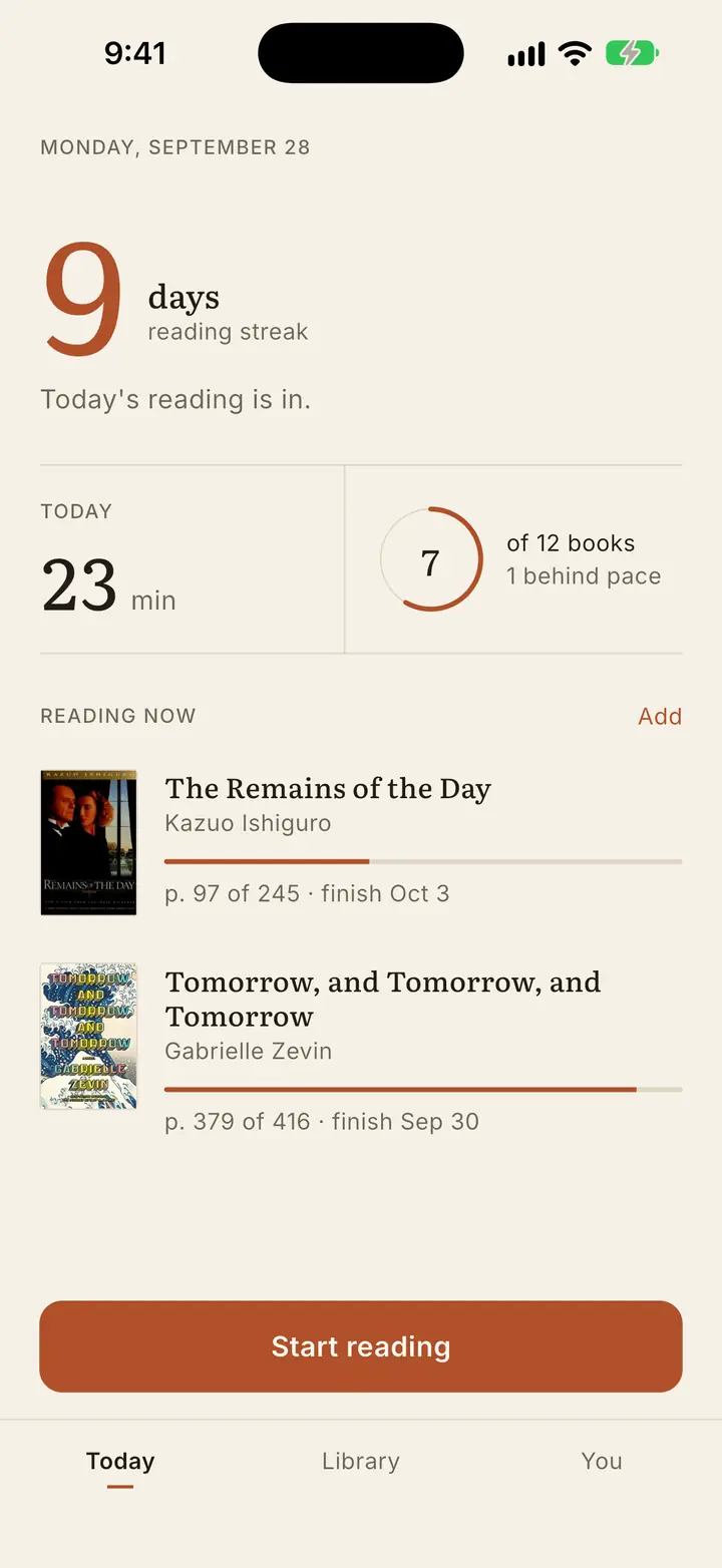 Reading Graph Tracker Reading tracker with timer and streaks from Pagehour